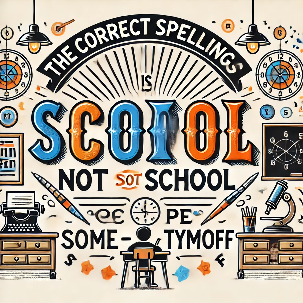 the correct spelling is school not school. some pe - tymoff