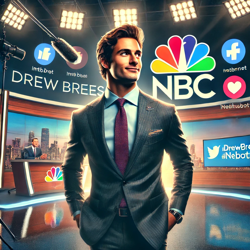 drew brees makes his nbc debut, internet amazed by his new hair